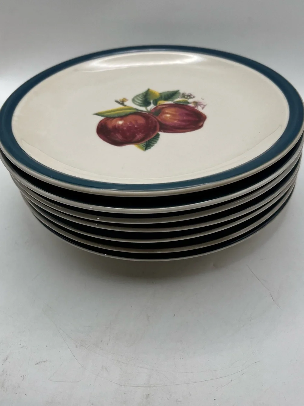 Vintage Casuals by China Pearl APPLE Salad Plate 7.5” ~ Set Of 7